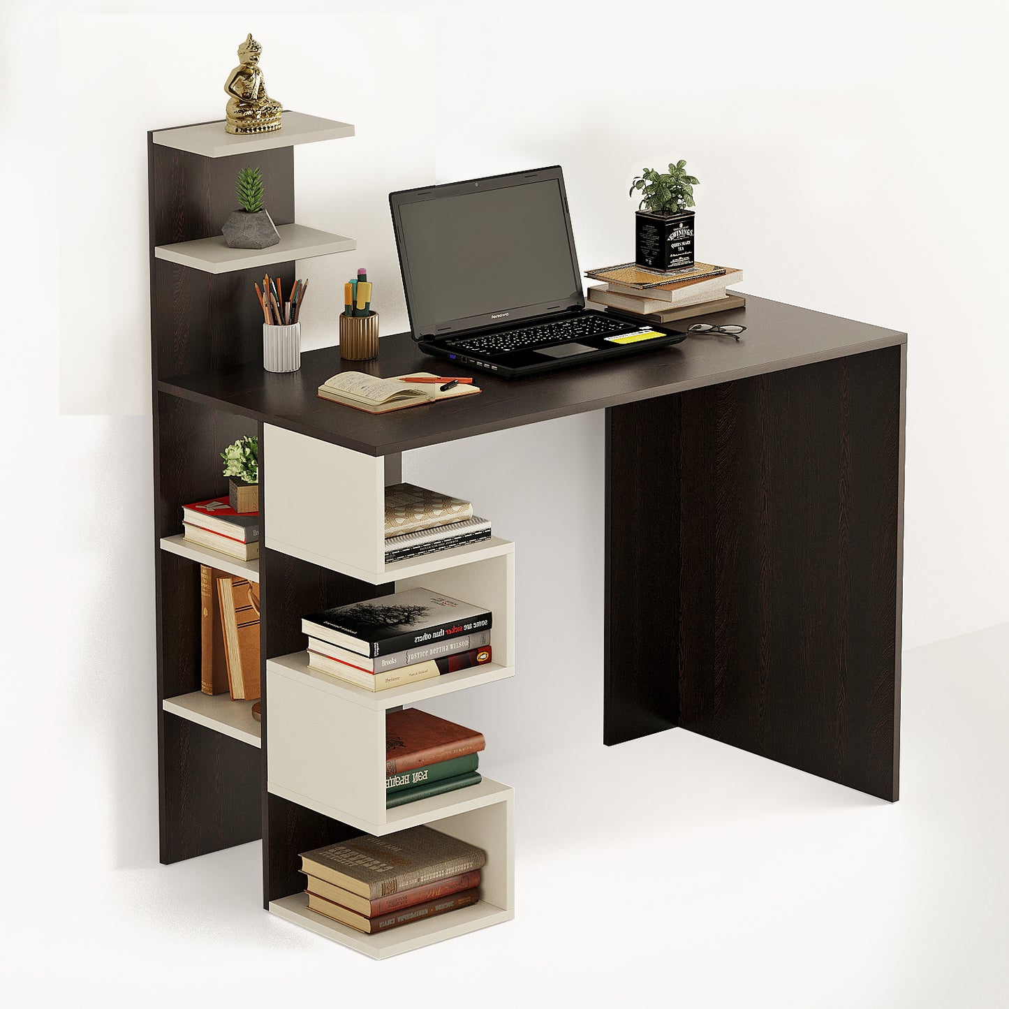 Edward Study Table, Computer Desk, WFH Office Table with Storage