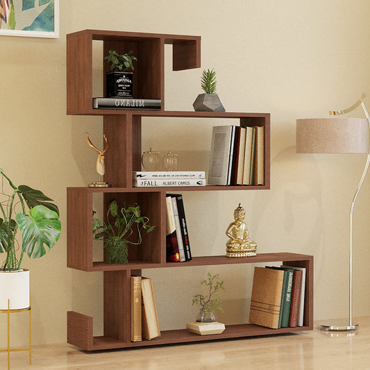 Allesia Wooden Book Shelf for Books, Book Shelf Rack for Home Library, Corner Shelf for Living Room, Study Room & Office Furniture (Exotic Teak)